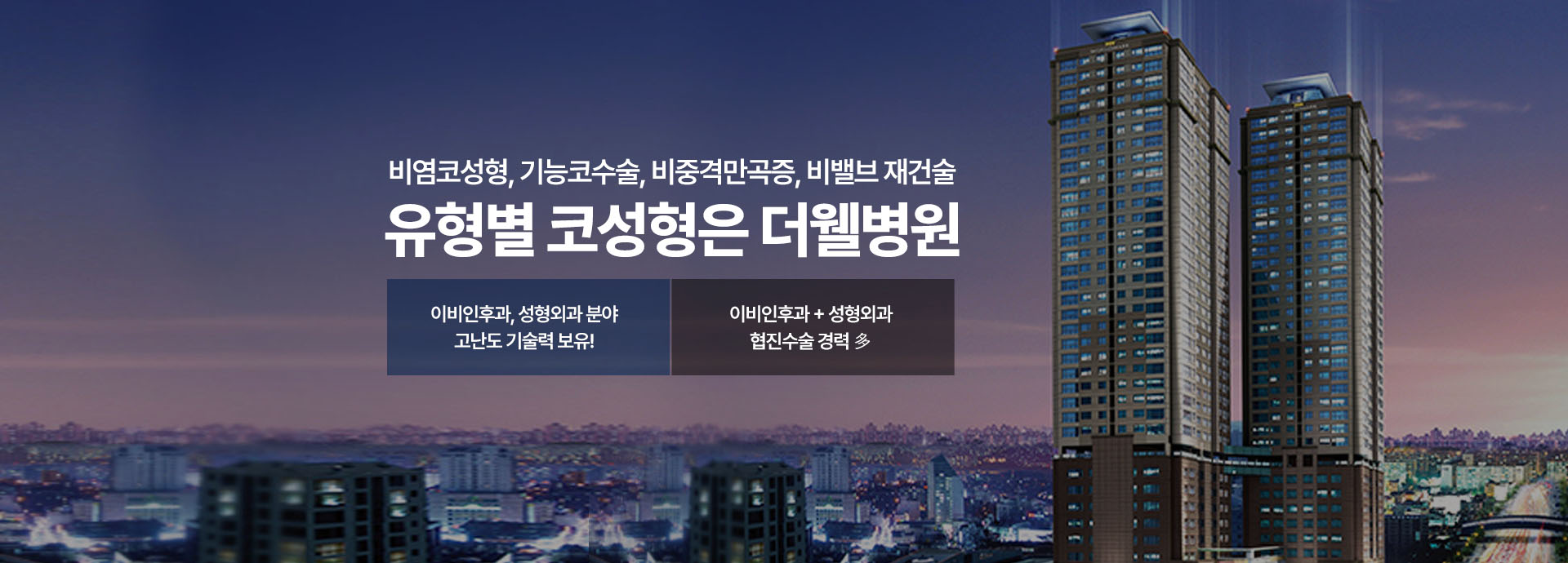 유형별 코성형 더웰병원